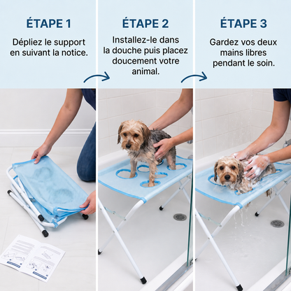 Installation et utilisation de l’aide au bain Fitzano en trois étapes